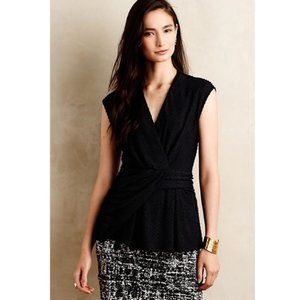 Anthropologie Deletta Swiss Dot Draped Top